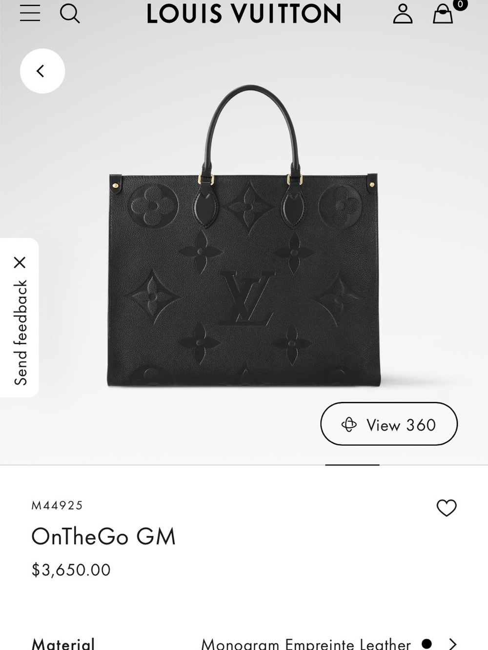 Louis Vuitton Black Monogram Empreinte OnTheGo GM Tote